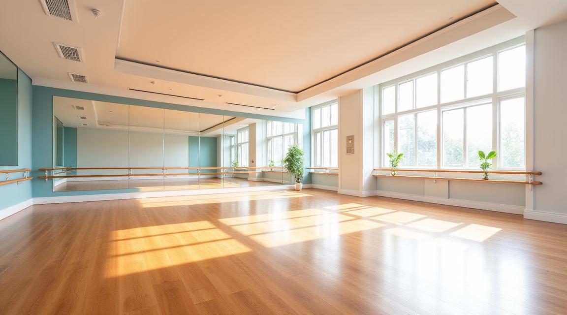 A high-end ballroom dance studio interior