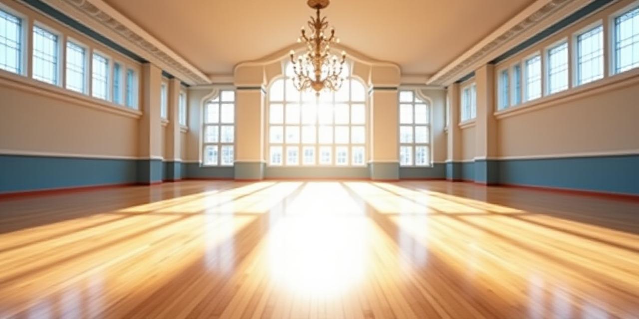 A beautiful sunlit ballroom dance studio in New York
