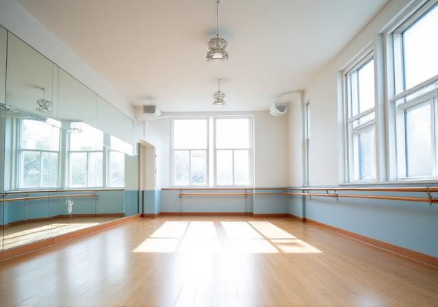 The bright Spacious dance floor at Rumba Cay Dance Studio