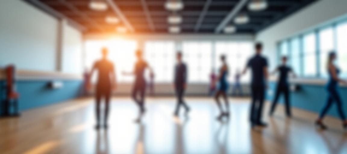 Secure dance studio environment with dancers practicing in background